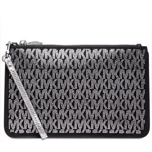 Michael Kors Large Top-Zip Signature Leather Wristlet